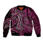 New Zealand Hammerhead Shark Bomber Jacket Maori Haehae Mangopare Pink - Aussie Hoodie