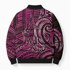 New Zealand Hammerhead Shark Bomber Puffer Jacket Maori Haehae Mangopare Pink - Aussie Hoodie