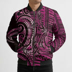 New Zealand Hammerhead Shark Bomber Puffer Jacket Maori Haehae Mangopare Pink - Aussie Hoodie