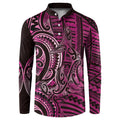 New Zealand Hammerhead Shark Button Sweatshirt Maori Haehae Mangopare Pink - Aussie Hoodie