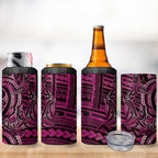 New Zealand Hammerhead Shark 4 in 1 Can Cooler Tumbler Maori Haehae Mangopare Pink - Aussie Hoodie