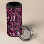 New Zealand Hammerhead Shark 4 in 1 Can Cooler Tumbler Maori Haehae Mangopare Pink - Aussie Hoodie