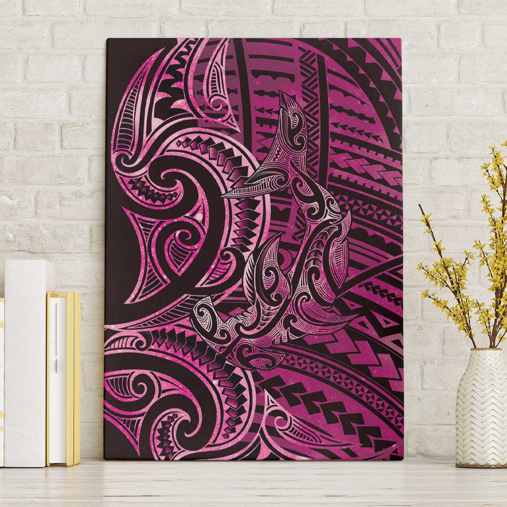 New Zealand Hammerhead Shark Canvas Wall Art Maori Haehae Mangopare Pink - Aussie Hoodie