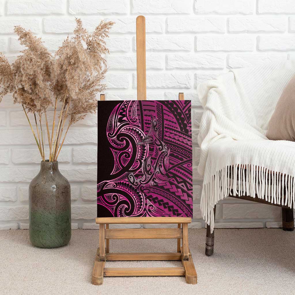 New Zealand Hammerhead Shark Canvas Wall Art Maori Haehae Mangopare Pink - Aussie Hoodie