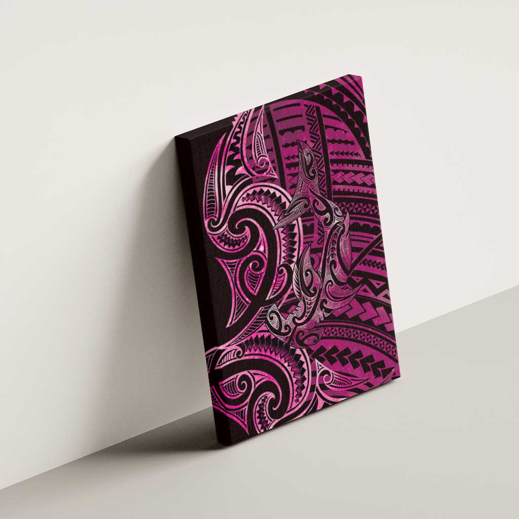 New Zealand Hammerhead Shark Canvas Wall Art Maori Haehae Mangopare Pink - Aussie Hoodie