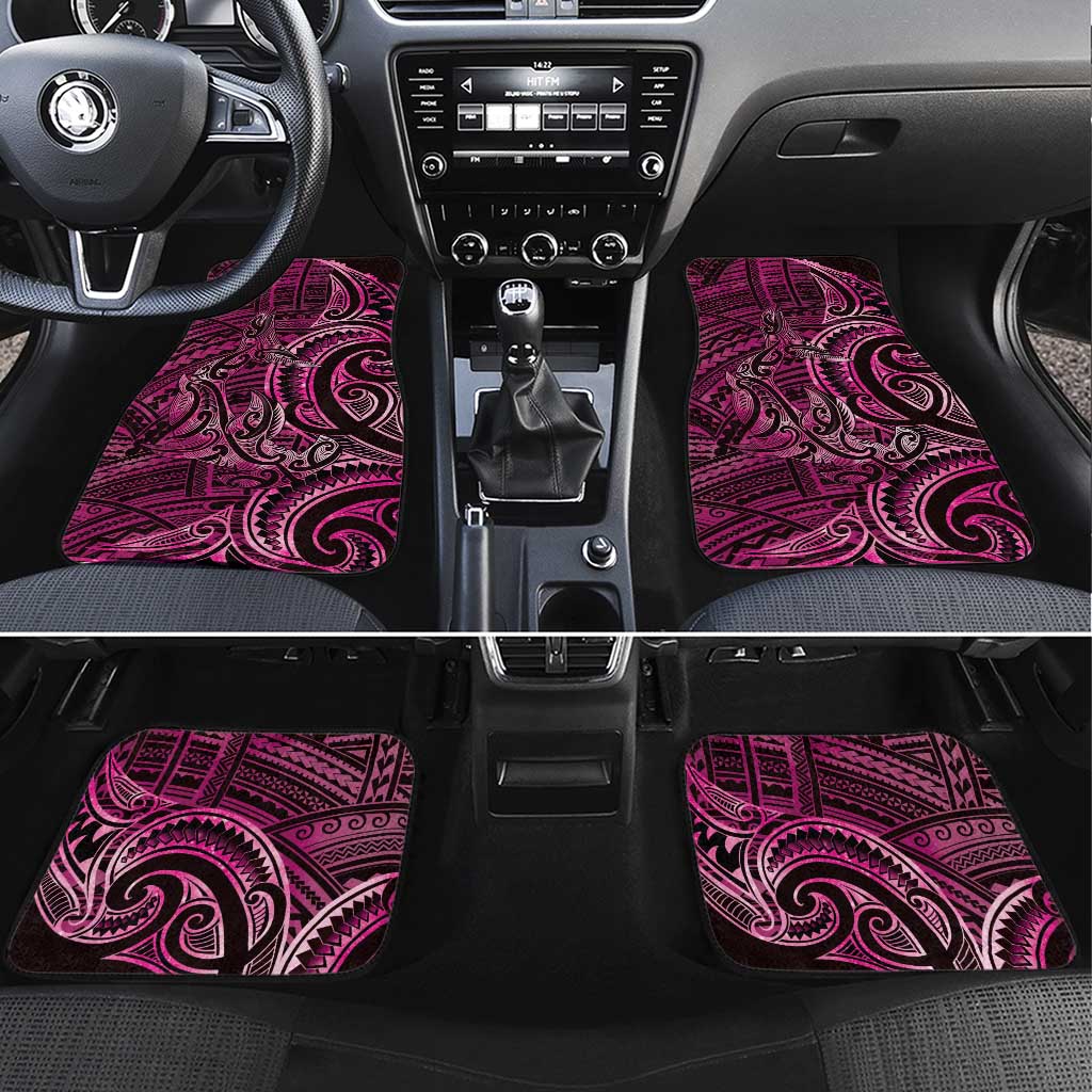 New Zealand Hammerhead Shark Car Mats Maori Haehae Mangopare Pink - Aussie Hoodie