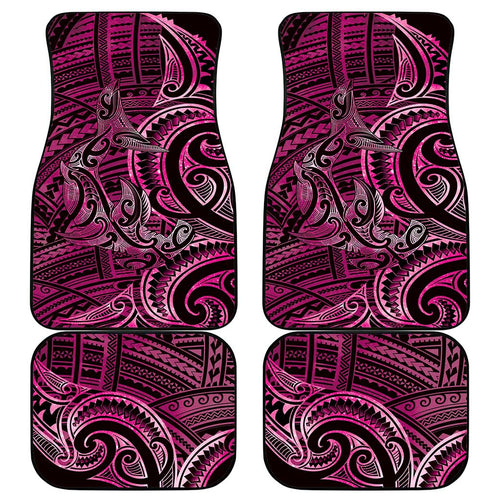 New Zealand Hammerhead Shark Car Mats Maori Haehae Mangopare Pink - Aussie Hoodie