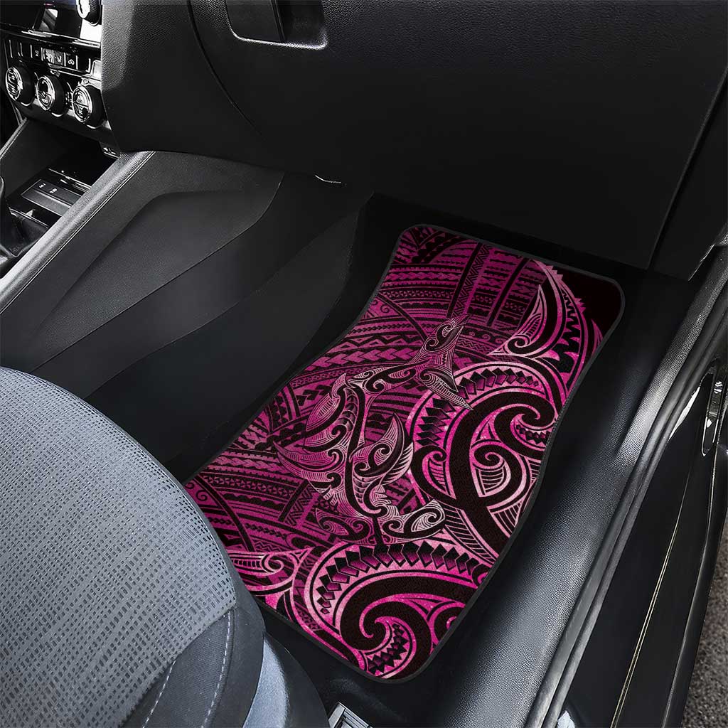 New Zealand Hammerhead Shark Car Mats Maori Haehae Mangopare Pink - Aussie Hoodie