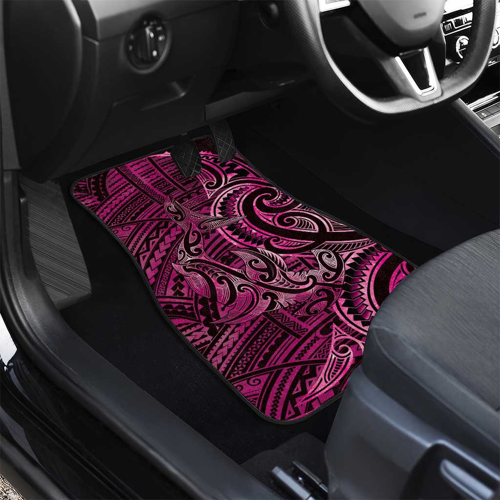New Zealand Hammerhead Shark Car Mats Maori Haehae Mangopare Pink - Aussie Hoodie