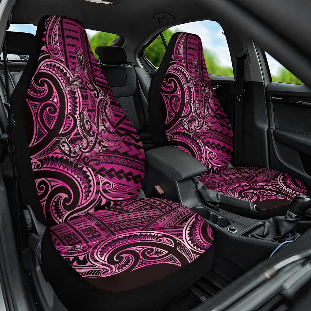 New Zealand Hammerhead Shark Car Seat Cover Maori Haehae Mangopare Pink - Aussie Hoodie