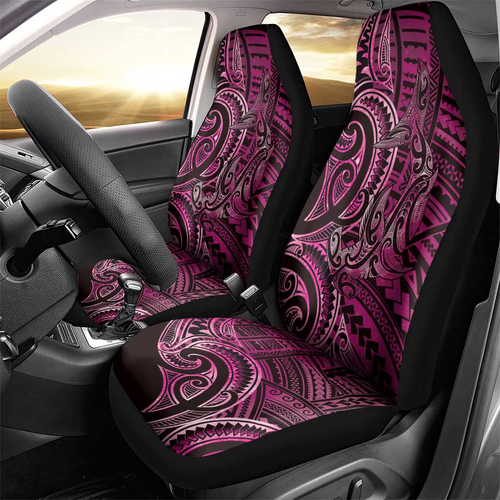 New Zealand Hammerhead Shark Car Seat Cover Maori Haehae Mangopare Pink - Aussie Hoodie