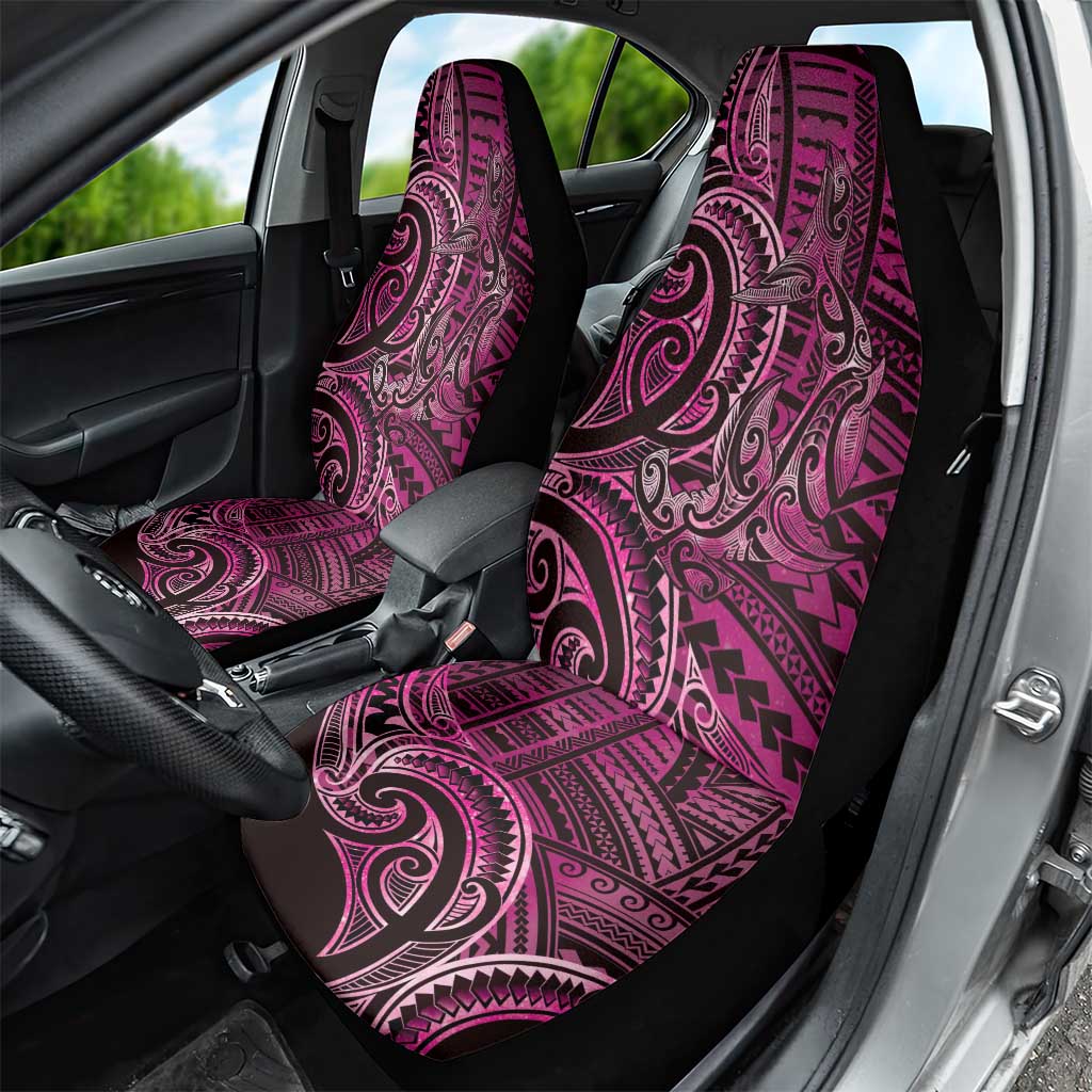 New Zealand Hammerhead Shark Car Seat Cover Maori Haehae Mangopare Pink - Aussie Hoodie