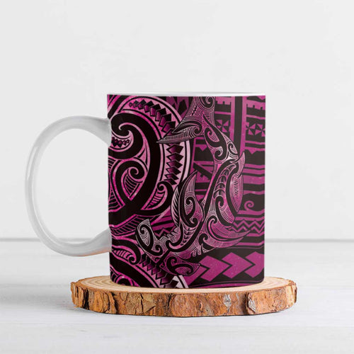 New Zealand Hammerhead Shark Ceramic Mug Maori Haehae Mangopare Pink - Aussie Hoodie