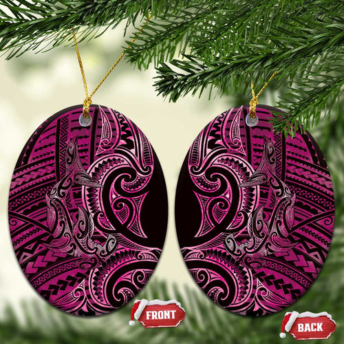 New Zealand Hammerhead Shark Ceramic Ornament Maori Haehae Mangopare Pink - Aussie Hoodie