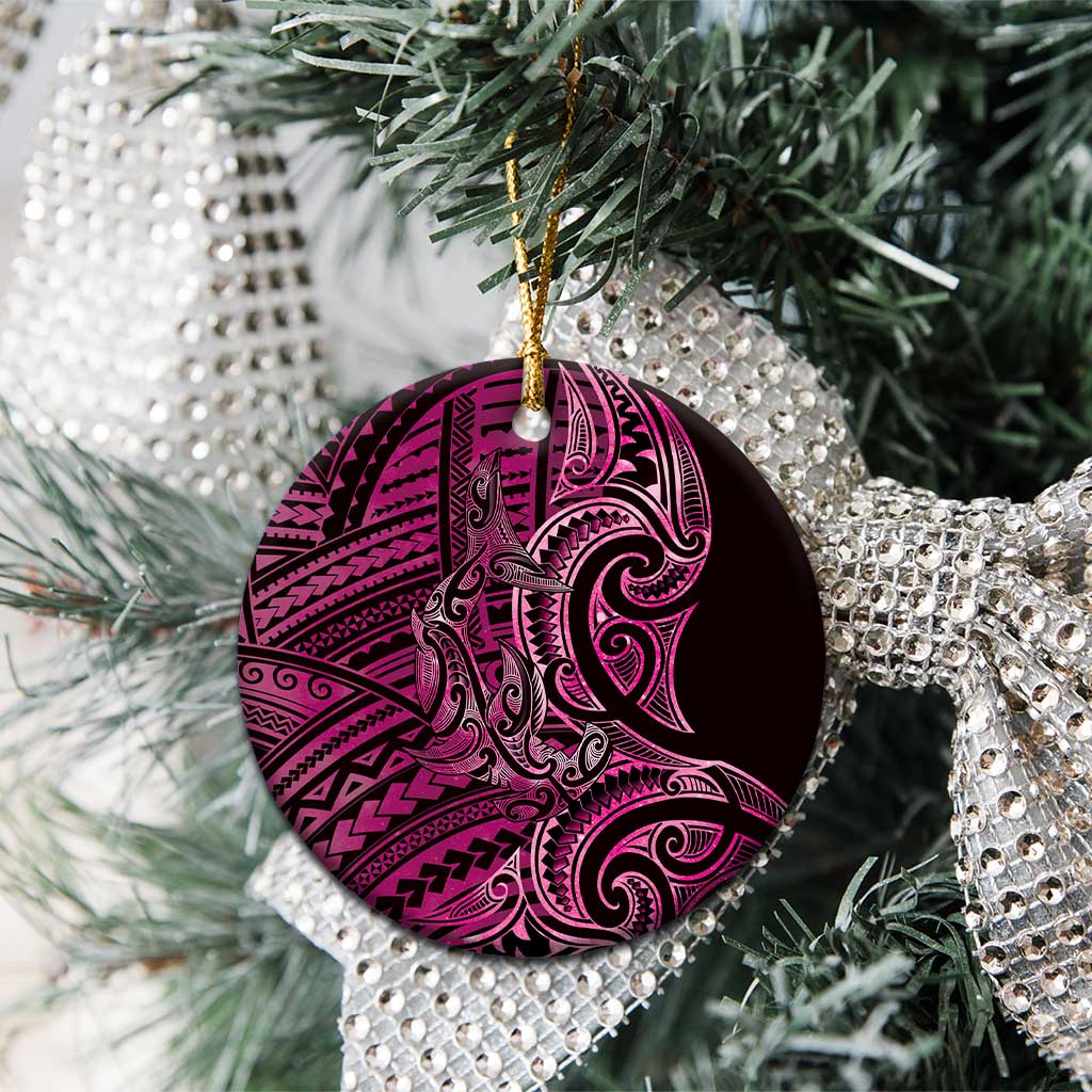 New Zealand Hammerhead Shark Ceramic Ornament Maori Haehae Mangopare Pink - Aussie Hoodie