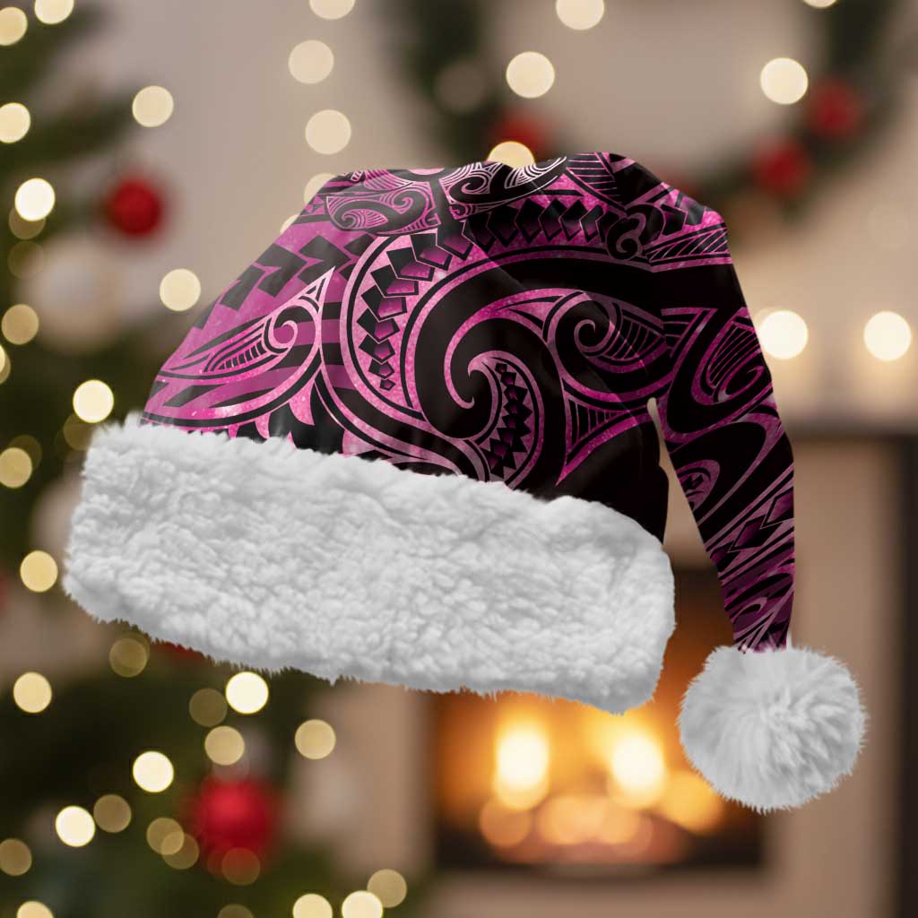 New Zealand Hammerhead Shark Christmas Santa Hat Maori Haehae Mangopare Pink - Aussie Hoodie
