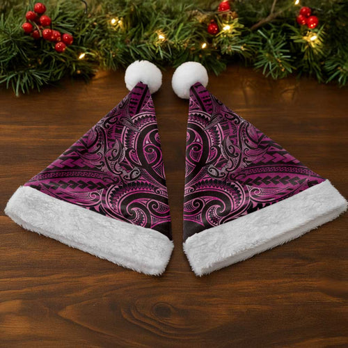 New Zealand Hammerhead Shark Christmas Santa Hat Maori Haehae Mangopare Pink - Aussie Hoodie