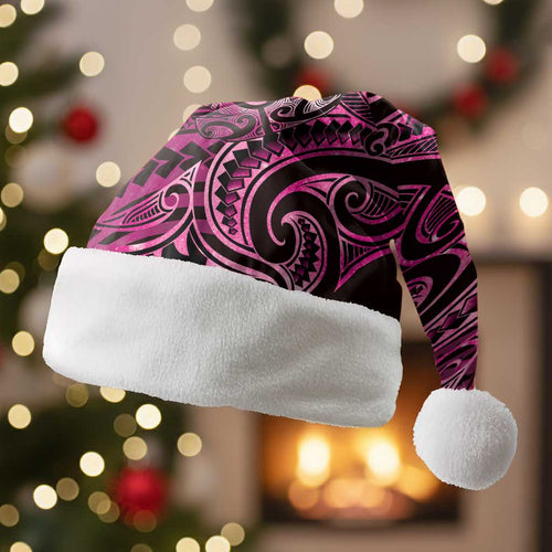 New Zealand Hammerhead Shark Christmas Santa Hat Maori Haehae Mangopare Pink - Aussie Hoodie