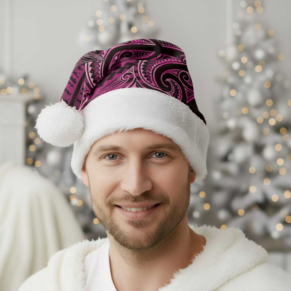 New Zealand Hammerhead Shark Christmas Santa Hat Maori Haehae Mangopare Pink - Aussie Hoodie