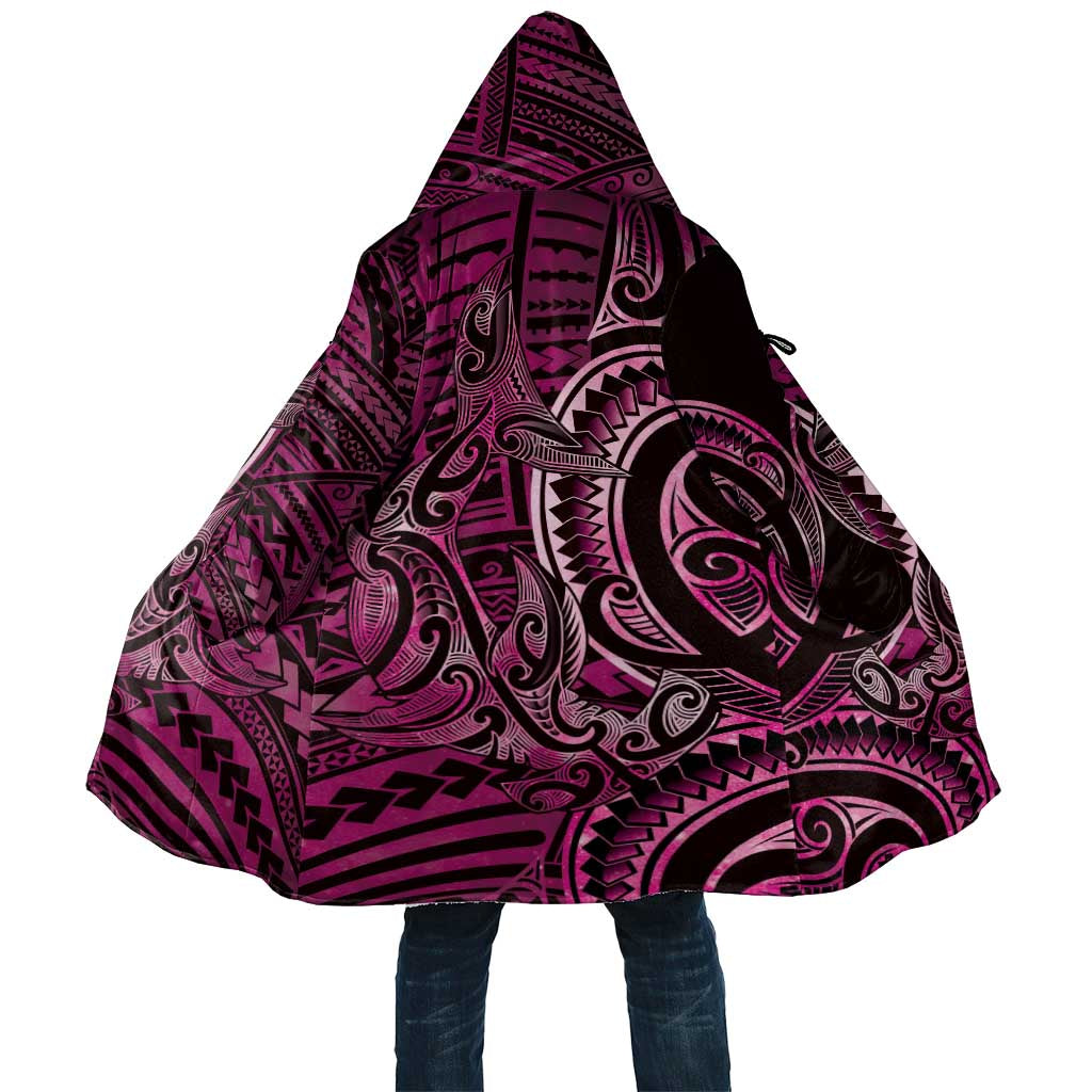 New Zealand Hammerhead Shark Cloak Maori Haehae Mangopare Pink - Aussie Hoodie