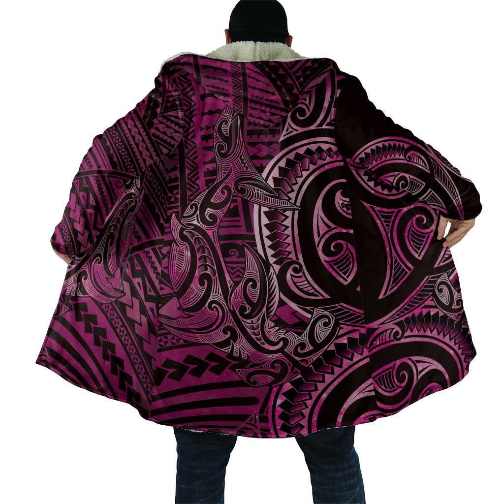 New Zealand Hammerhead Shark Cloak Maori Haehae Mangopare Pink - Aussie Hoodie
