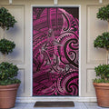 New Zealand Hammerhead Shark Door Cover Maori Haehae Mangopare Pink - Aussie Hoodie