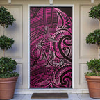 New Zealand Hammerhead Shark Door Cover Maori Haehae Mangopare Pink - Aussie Hoodie