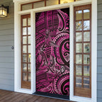 New Zealand Hammerhead Shark Door Cover Maori Haehae Mangopare Pink - Aussie Hoodie