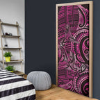 New Zealand Hammerhead Shark Door Cover Maori Haehae Mangopare Pink - Aussie Hoodie