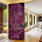New Zealand Hammerhead Shark Door Cover Maori Haehae Mangopare Pink - Aussie Hoodie