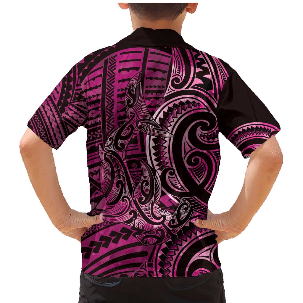 New Zealand Hammerhead Shark Family Matching Mermaid Dress and Hawaiian Shirt Maori Haehae Mangopare Pink - Aussie Hoodie