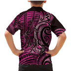 New Zealand Hammerhead Shark Family Matching Mermaid Dress and Hawaiian Shirt Maori Haehae Mangopare Pink - Aussie Hoodie