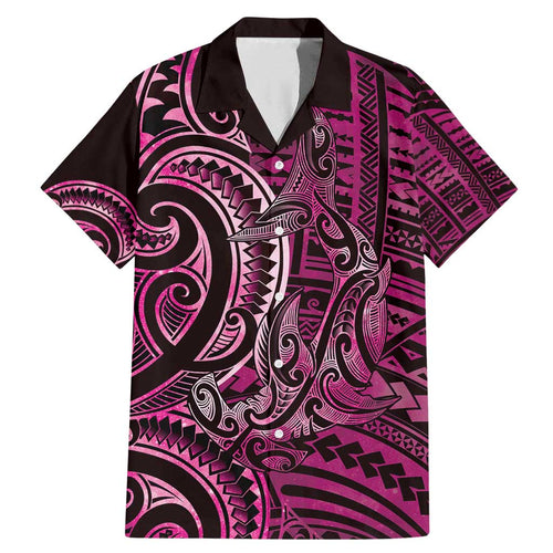 New Zealand Hammerhead Shark Family Matching Mermaid Dress and Hawaiian Shirt Maori Haehae Mangopare Pink - Aussie Hoodie