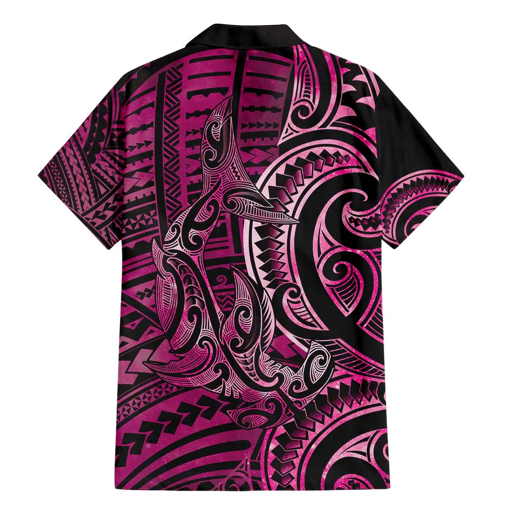 New Zealand Hammerhead Shark Family Matching Mermaid Dress and Hawaiian Shirt Maori Haehae Mangopare Pink - Aussie Hoodie