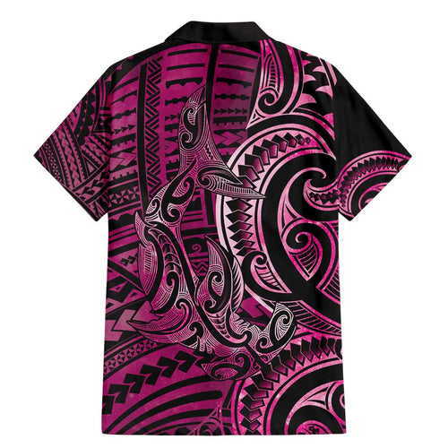 New Zealand Hammerhead Shark Family Matching Mermaid Dress and Hawaiian Shirt Maori Haehae Mangopare Pink - Aussie Hoodie