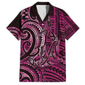 New Zealand Hammerhead Shark Family Matching Off The Shoulder Long Sleeve Dress and Hawaiian Shirt Maori Haehae Mangopare Pink - Aussie Hoodie