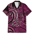 New Zealand Hammerhead Shark Family Matching Off Shoulder Short Dress and Hawaiian Shirt Maori Haehae Mangopare Pink - Aussie Hoodie