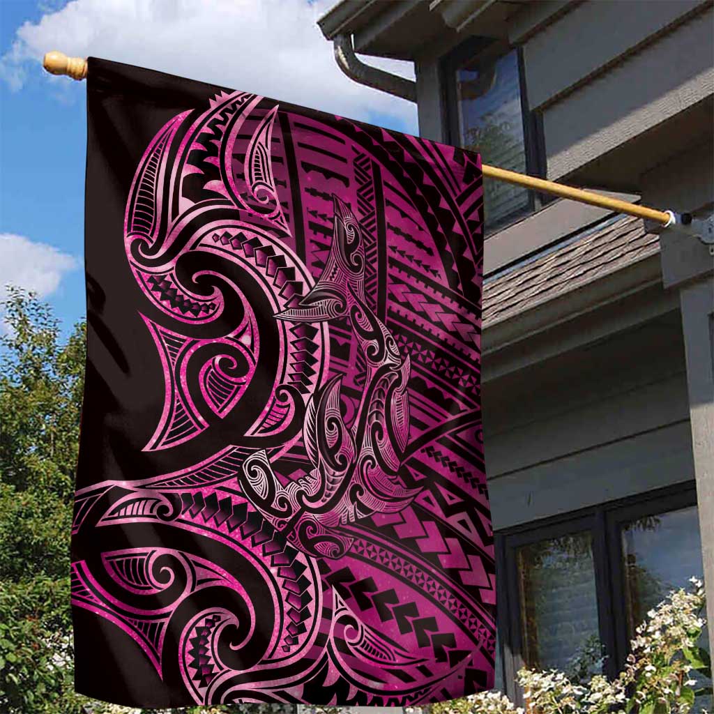 New Zealand Hammerhead Shark Garden Flag Maori Haehae Mangopare Pink - Aussie Hoodie
