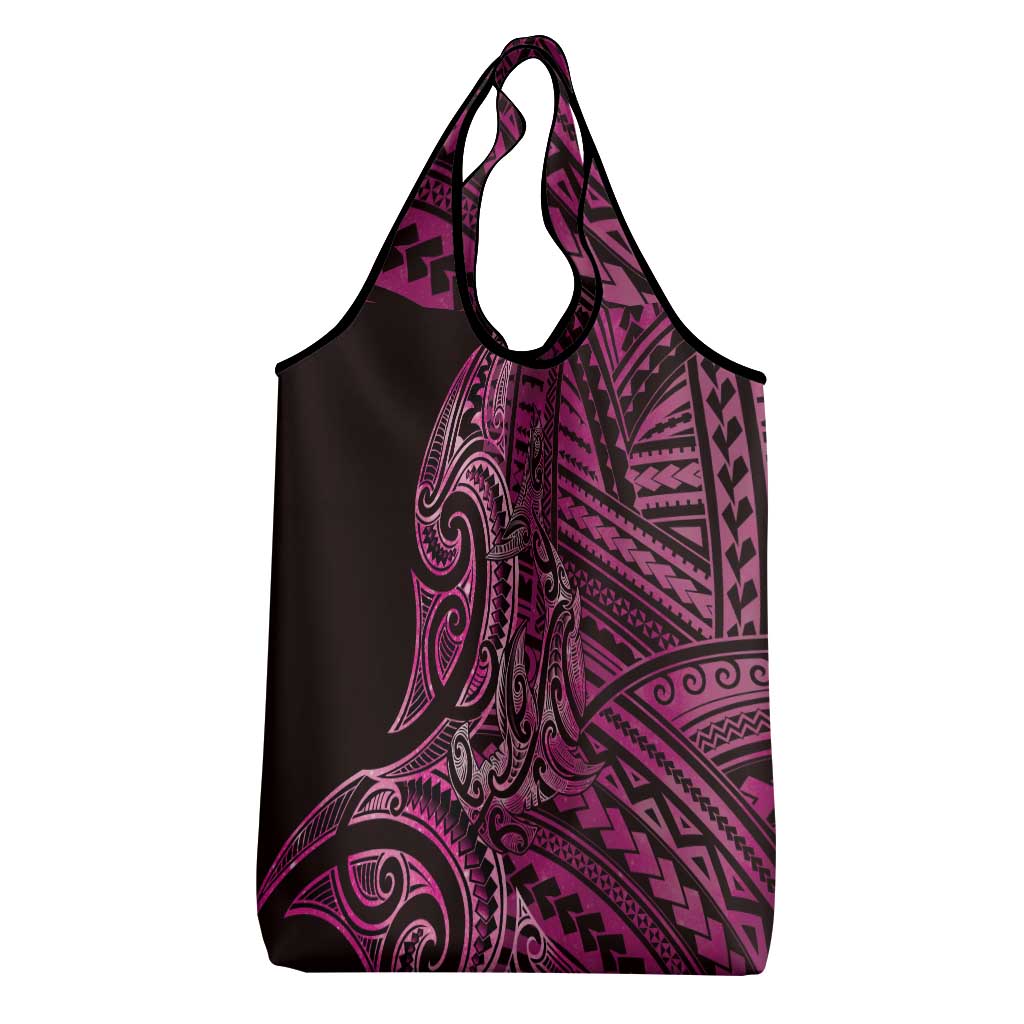 New Zealand Hammerhead Shark Grocery Bag Maori Haehae Mangopare Pink - Aussie Hoodie