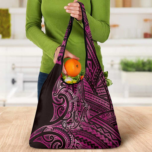 New Zealand Hammerhead Shark Grocery Bag Maori Haehae Mangopare Pink - Aussie Hoodie