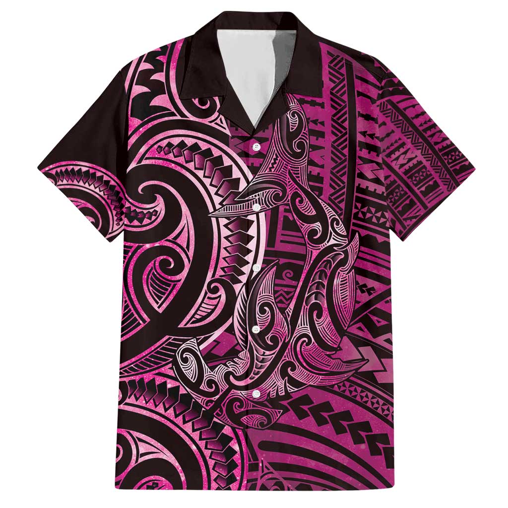 New Zealand Hammerhead Shark Hawaiian Shirt Maori Haehae Mangopare Pink - Aussie Hoodie