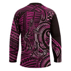 New Zealand Hammerhead Shark Hockey Jersey Maori Haehae Mangopare Pink - Aussie Hoodie