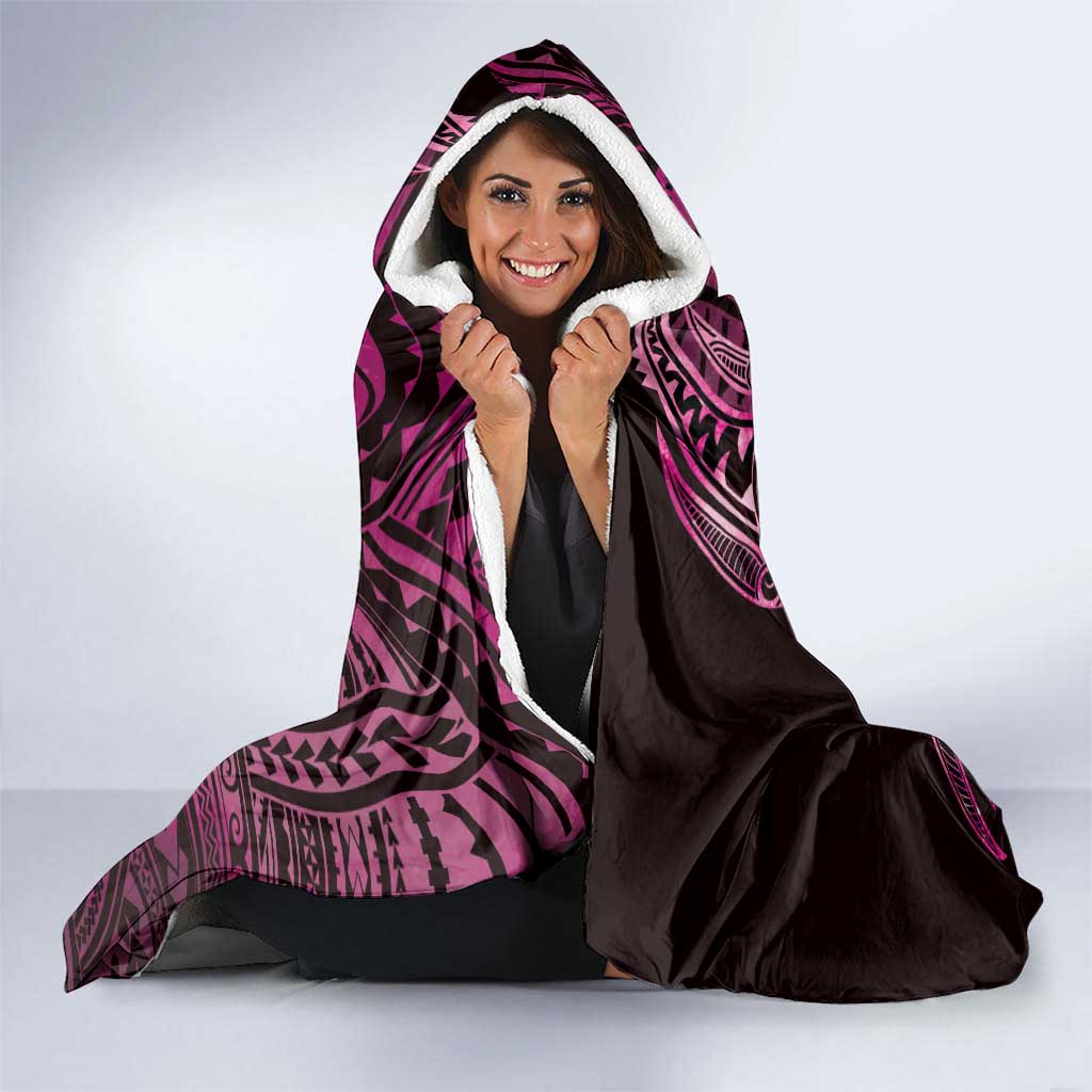 New Zealand Hammerhead Shark Hooded Blanket Maori Haehae Mangopare Pink - Aussie Hoodie
