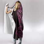 New Zealand Hammerhead Shark Hooded Blanket Maori Haehae Mangopare Pink - Aussie Hoodie