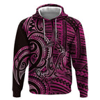 New Zealand Hammerhead Shark Hoodie Maori Haehae Mangopare Pink - Aussie Hoodie