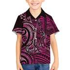 New Zealand Hammerhead Shark Kid Hawaiian Shirt Maori Haehae Mangopare Pink - Aussie Hoodie