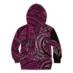 New Zealand Hammerhead Shark Kid Hoodie Maori Haehae Mangopare Pink - Aussie Hoodie