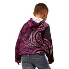New Zealand Hammerhead Shark Kid Hoodie Maori Haehae Mangopare Pink - Aussie Hoodie