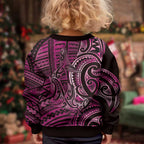 New Zealand Hammerhead Shark Kid Ugly Christmas Sweater Maori Haehae Mangopare Pink - Aussie Hoodie
