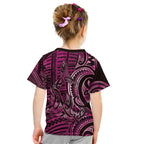 New Zealand Hammerhead Shark Kid T Shirt Maori Haehae Mangopare Pink - Aussie Hoodie